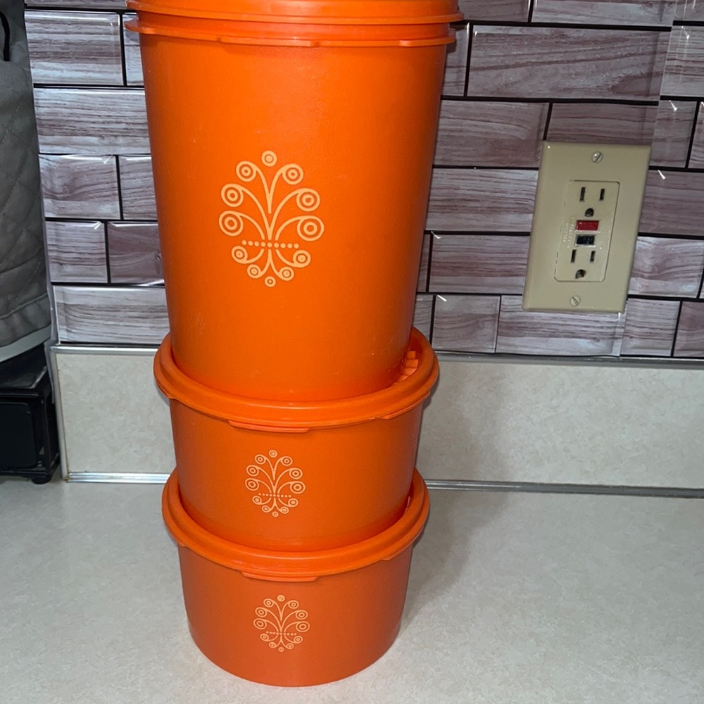 Vintage orange Tupperware